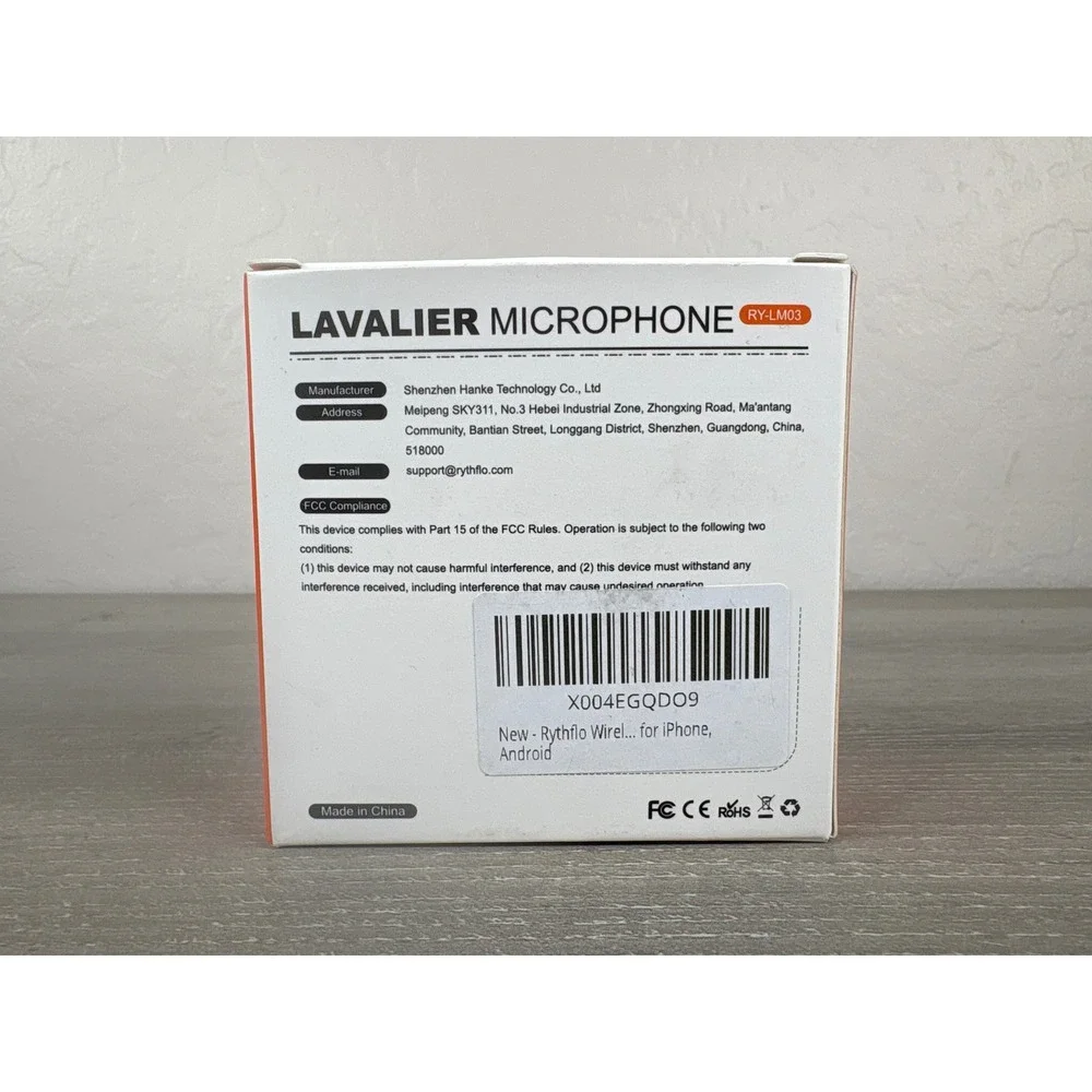 Rythflo RY-LM03 Wireless Lavalier Microphone for iPhone Android Noise Reduction